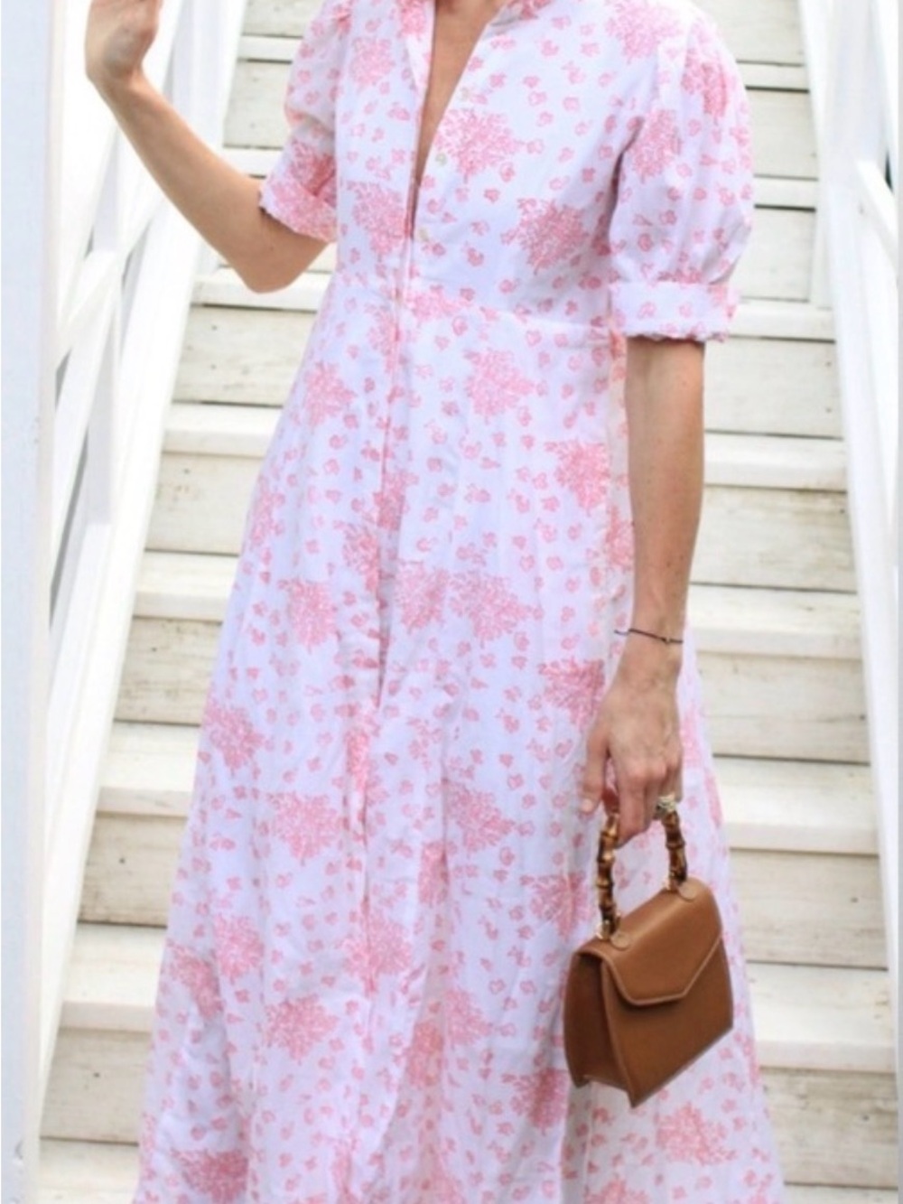 India Armory Pink Floral Shirt Dress